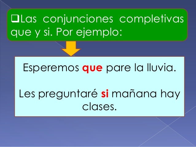 Resultado de imagen de conjunciones completivas"