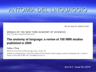 ANTOMIA DEL LINGUAGGIO

Ann N.Y. Acad Sci 2010

 