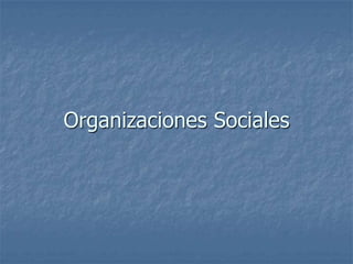 Organizaciones Sociales
 