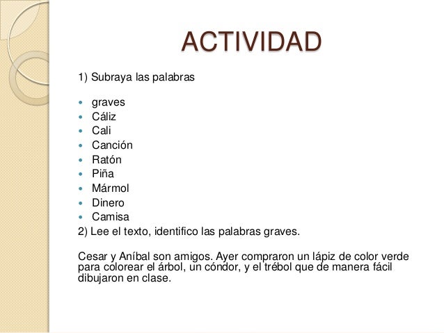 Las palabras graves
