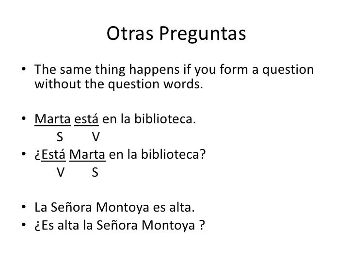 Las palabras interrogativas