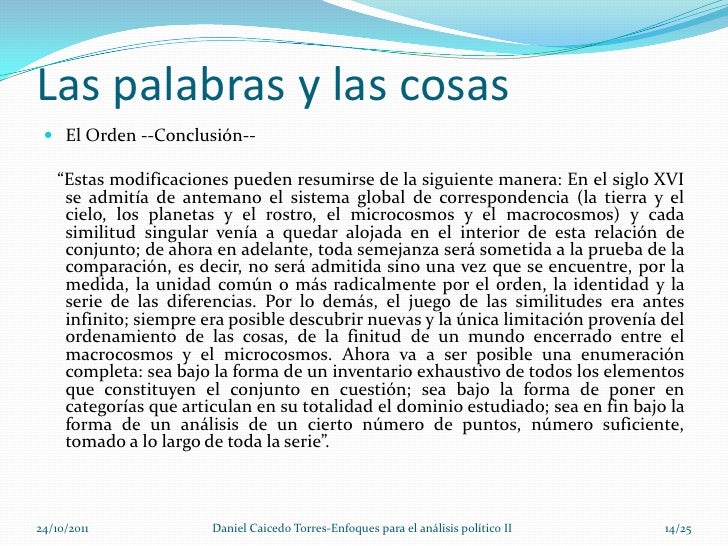 Las palabras y las cosas