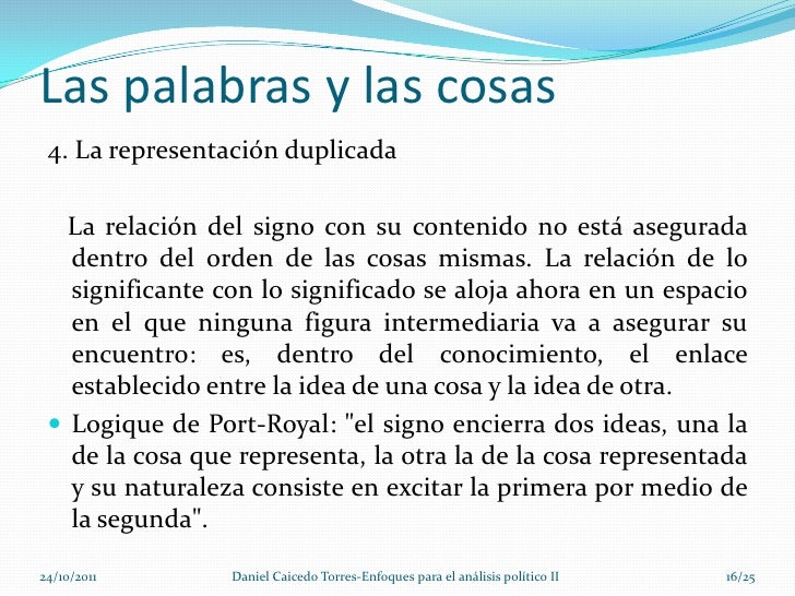 Las palabras y las cosas
