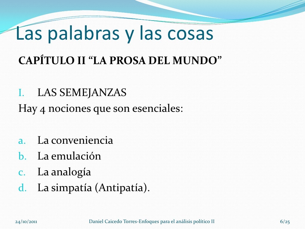 Las palabras y las cosas