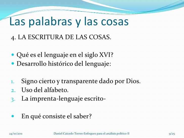 Las palabras y las cosas