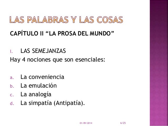 Las palabras y las cosas.