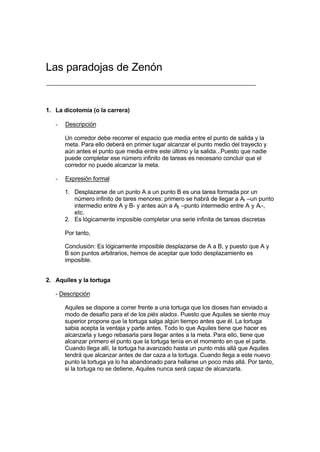 Las paradojas de zenón | PDF