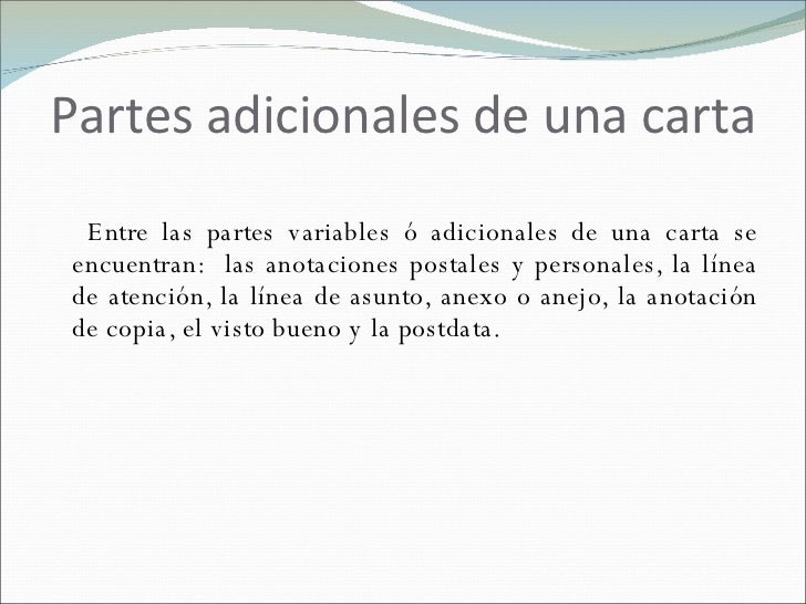 Las Partes De La Carta Y Sus Formatos