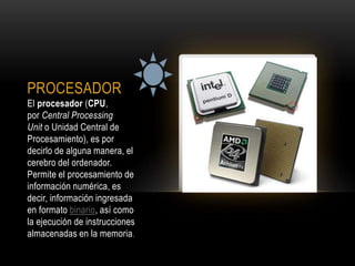 Las partes internas del cpu de jorge examen 2 | PPTX