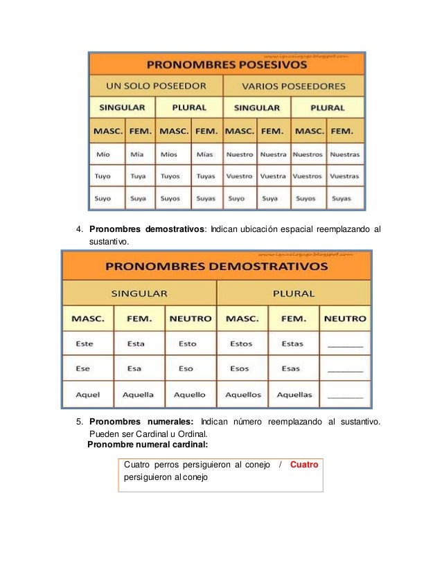 Las partes variables de la oracion