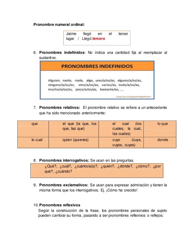 Las partes variables de la oracion