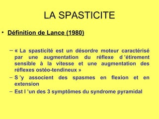 Spasticité La spasticite | PPT