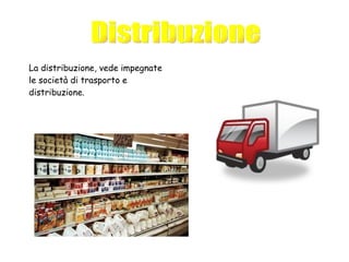 La distribuzione, vede impegnate le società di trasporto e distribuzione. Distribuzione 
