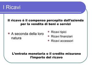 L'aspetto economico della gestione | PPT
