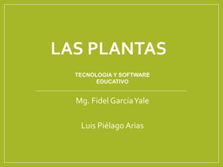 LAS PLANTAS
Mg. Fidel GarcíaYale
Luis Piélago Arias
TECNOLOGIA Y SOFTWARE
EDUCATIVO
 