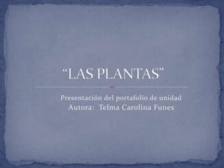 Presentación del portafolio de unidad
  Autora: Telma Carolina Funes
 