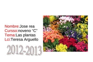 Nombre:Jose rea
Cursso:noveno “C”
Tema:Las plantas
Lci:Teresa Arguello
 
