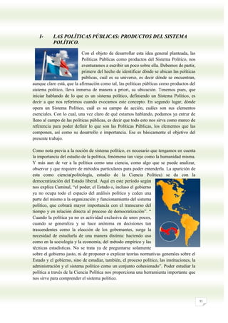 Las PolíTicas PúBlicas