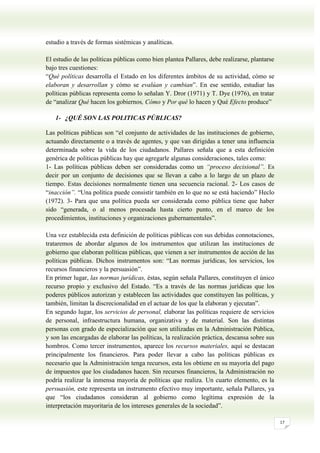 Las PolíTicas PúBlicas