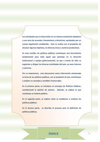 Las PolíTicas PúBlicas