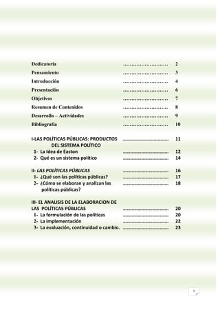 Las PolíTicas PúBlicas