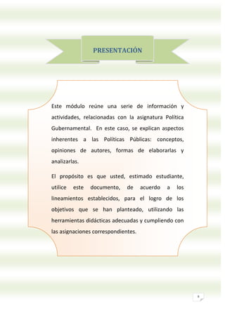 Las PolíTicas PúBlicas