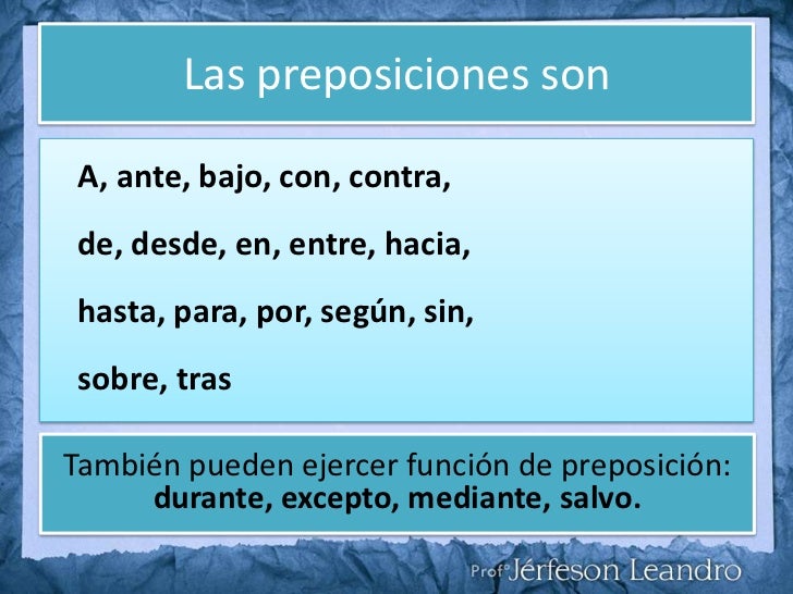 Las preposiciones slidshare