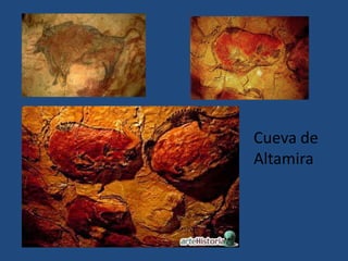  Los animales representados son variados: bisontes, mamuts, caballos, cabras, etc.Cueva de Altamira