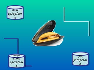 Anne
   Anne
25/05/201
25/05/201
    22




  Tradução:
                  JR
                  JR
   Linito
   Linito     30/05/201
               30/05/201
 25/12/201
 25/12/201         22
     22
 