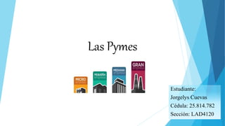 Las Pymes
Estudiante:
Jorgelys Cuevas
Cédula: 25.814.782
Sección: LAD4120
 