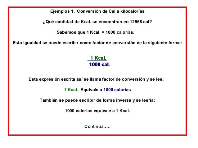 Como Pasar De Kcal A Kj