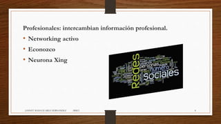 Profesionales: intercambian información profesional.
• Networking activo
• Econozco
• Neurona Xing
JANNET MADAI JUAREZ HERNANDEZ 1RM12 8
 