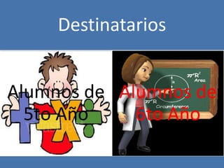 Destinatarios


Alumnos de Alumnos de
  5to Año    6to Año
 