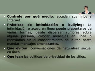 Que eviten: conversaciones de naturaleza sexual en línea.