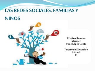 LAS REDES SOCIALES,FAMILIAS Y
NIÑOS
Cristina Romero
Maraver
Irene López Gento
Tercero de Educación
Infantil
T1
 