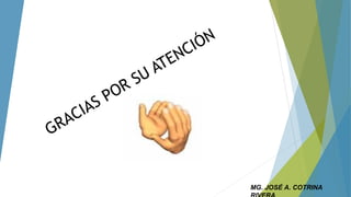 GRACIAS POR SU ATENCIÓN
MG. JOSÉ A. COTRINA
 
