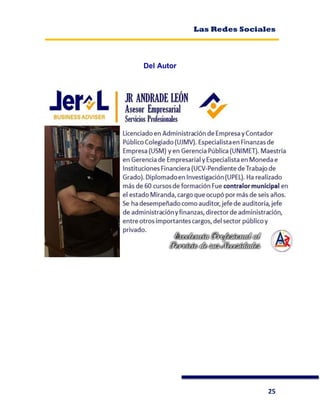 Las Redes Sociales
25
Del Autor
 