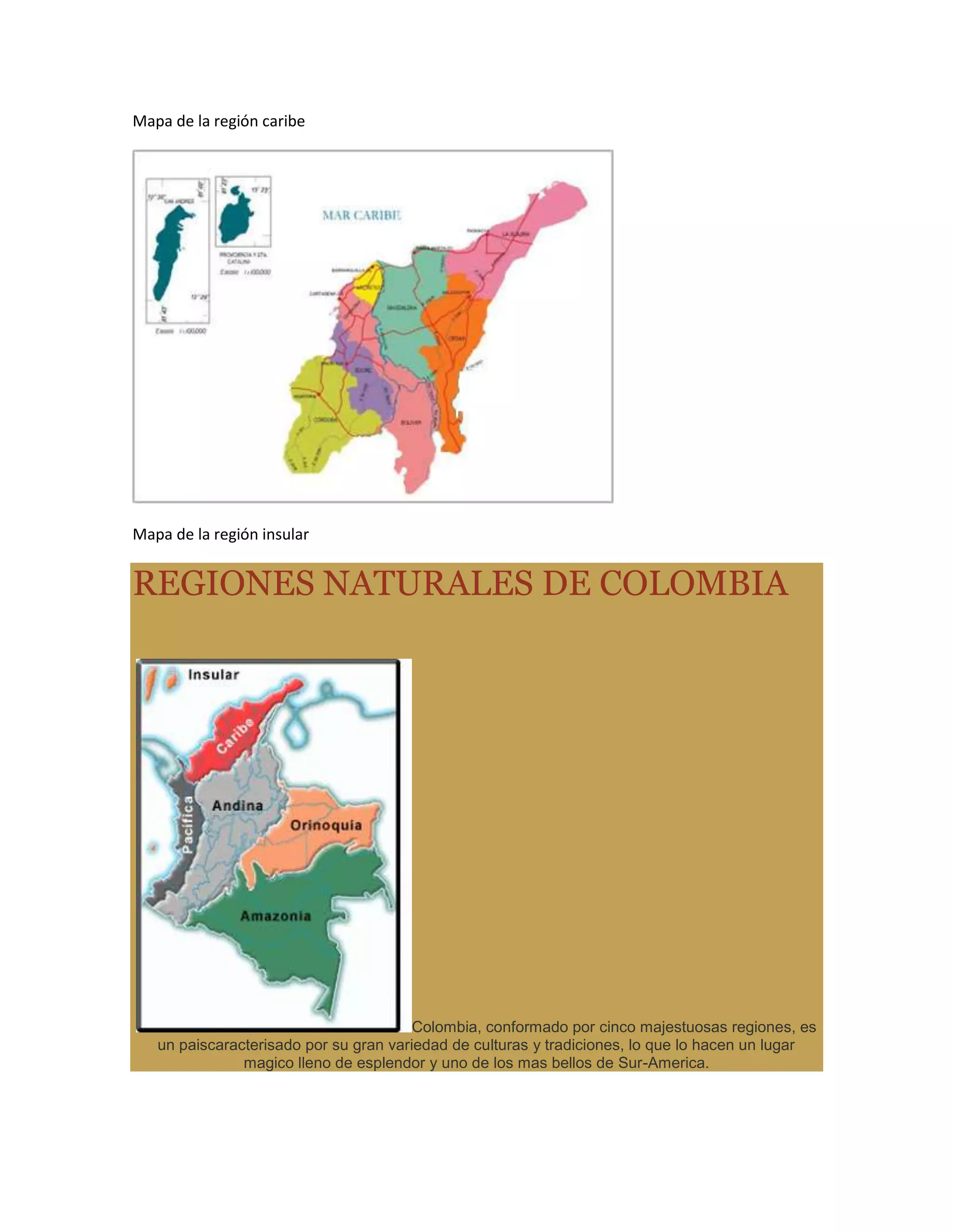 Mapa Con Las Regiones De Colombia 1420x1896