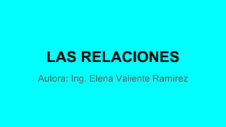 LAS RELACIONES
Autora: Ing. Elena Valiente Ramírez
 