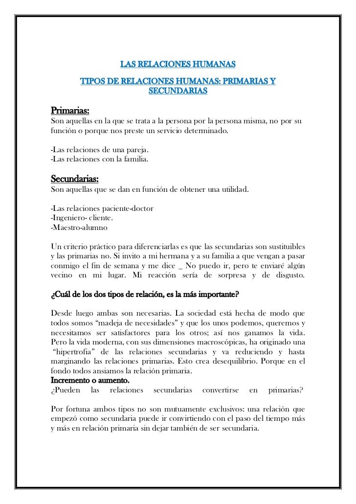 Las relaciones humanas