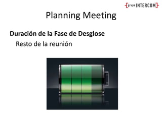 Planning MeetingDuración de la Fase de Desglose	Resto de la reunión