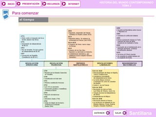 HISTORIA DEL MUNDO CONTEMPORÁNEO
TEMA 3
RECURSOS INTERNETPRESENTACIÓN
Santillana
INICIO
SALIRSALIRANTERIORANTERIOR
Para comenzar
 