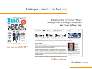Entrepreneurship in Norway


                                   Entrepreneurship environment in Norway
                   ...