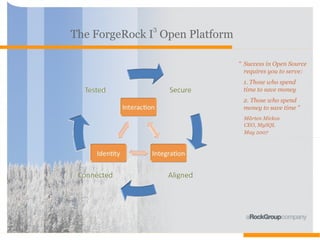 3
The ForgeRock I Open Platform

                                “ Success in Open Source
                                ...