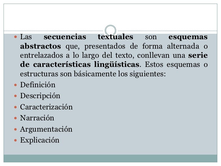 Las secuencias en el texto expositivo
