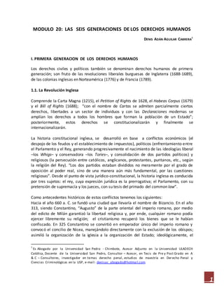 Las seis generaciones de los derechos humanos | PDF