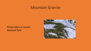 Mountain Granite
Photo taken in Lassen
National Park
 