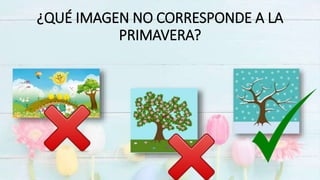 ¿QUÉ IMAGEN NO CORRESPONDE A LA
PRIMAVERA?
 