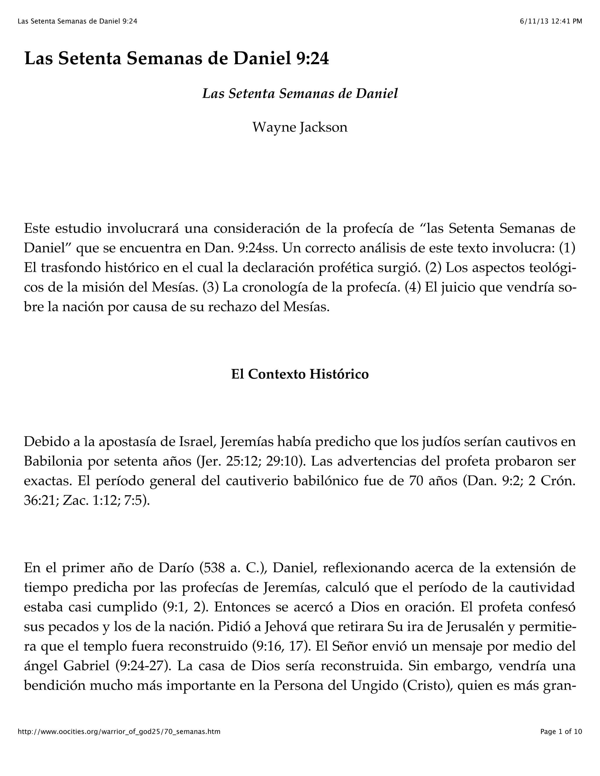 Las setenta semanas de daniel 9:24 | PDF | Christianity | Religion ...
