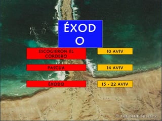 10 AVIV
14 AVIV
15 - 22 AVIV
ESCOGIERON EL
CORDERO
PASCUA
ÉXODO
ÉXOD
O
 